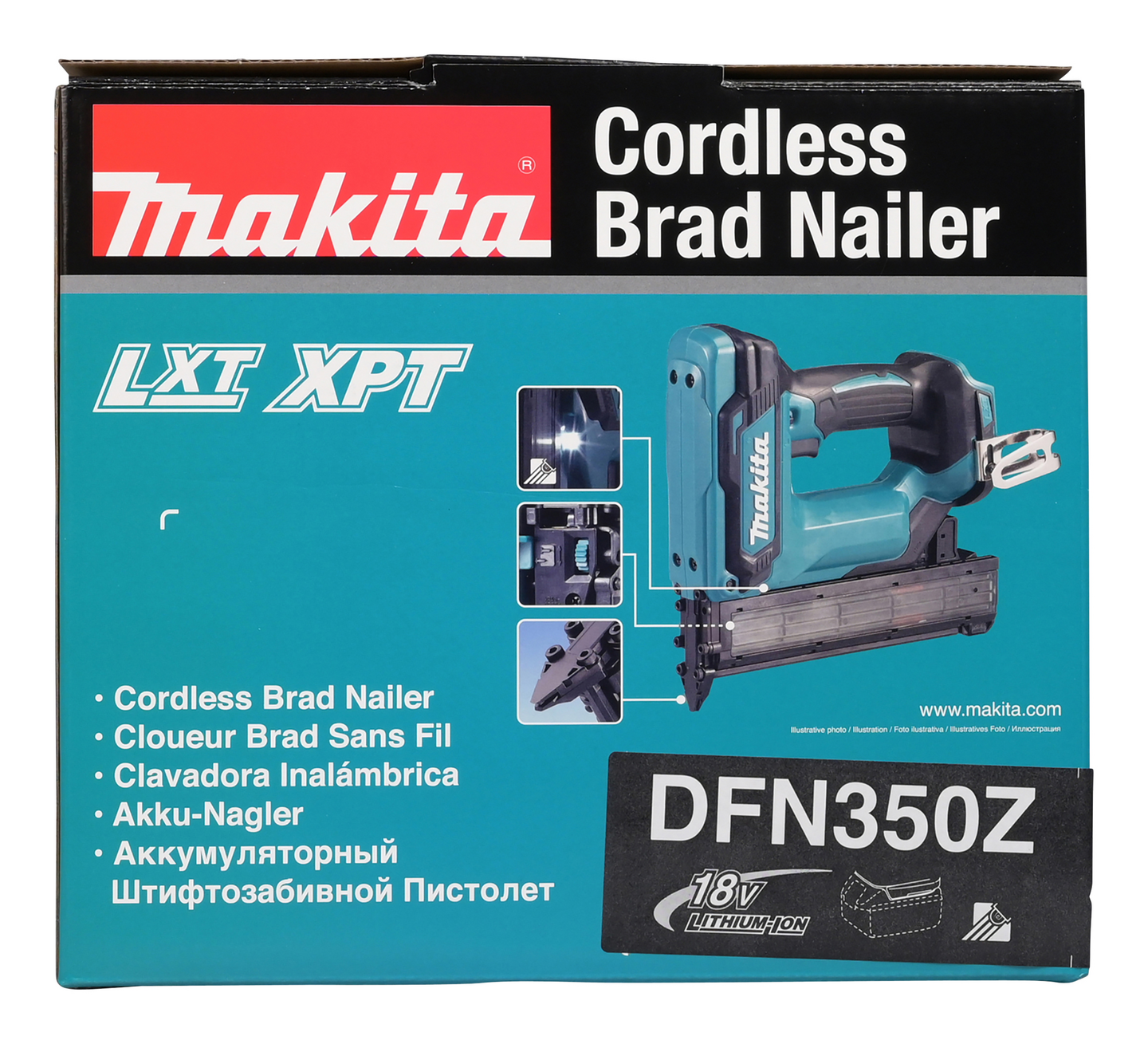 Akkuviimeistelynaulain Makita DFN350Z 18V runko