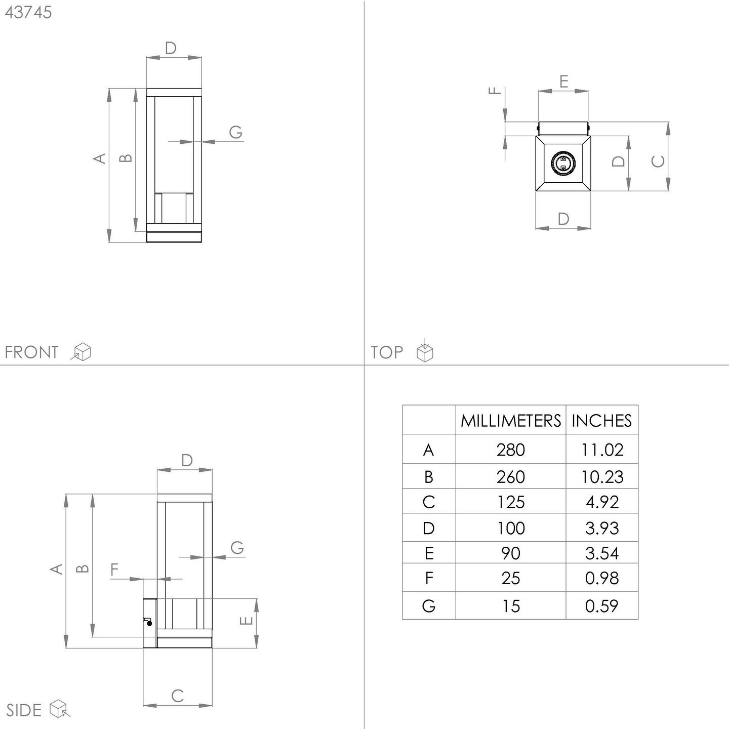 Pöytävalaisin EGLO Nafferton 40W 10x10x28cm puu/musta