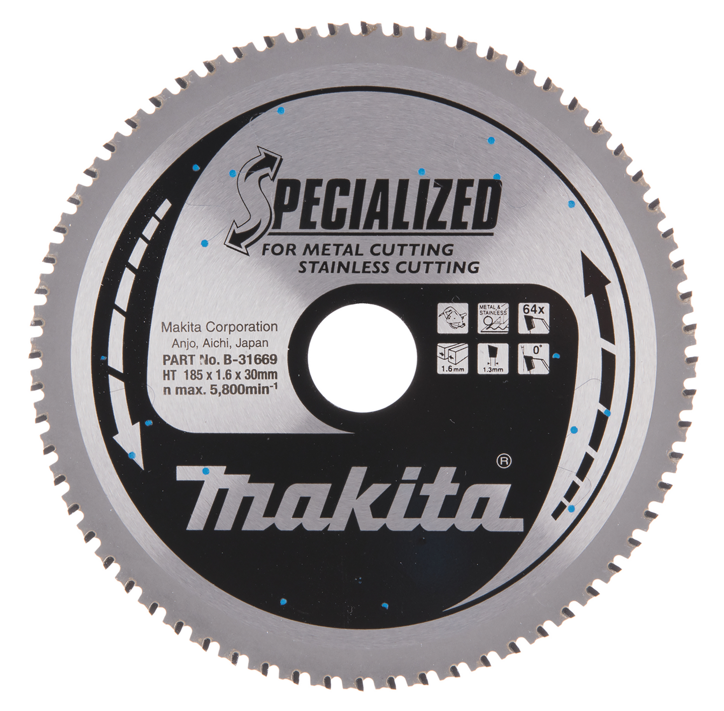 Pyörösahanterä Makita Specialized 185x30x1,6mm Z-64 RST