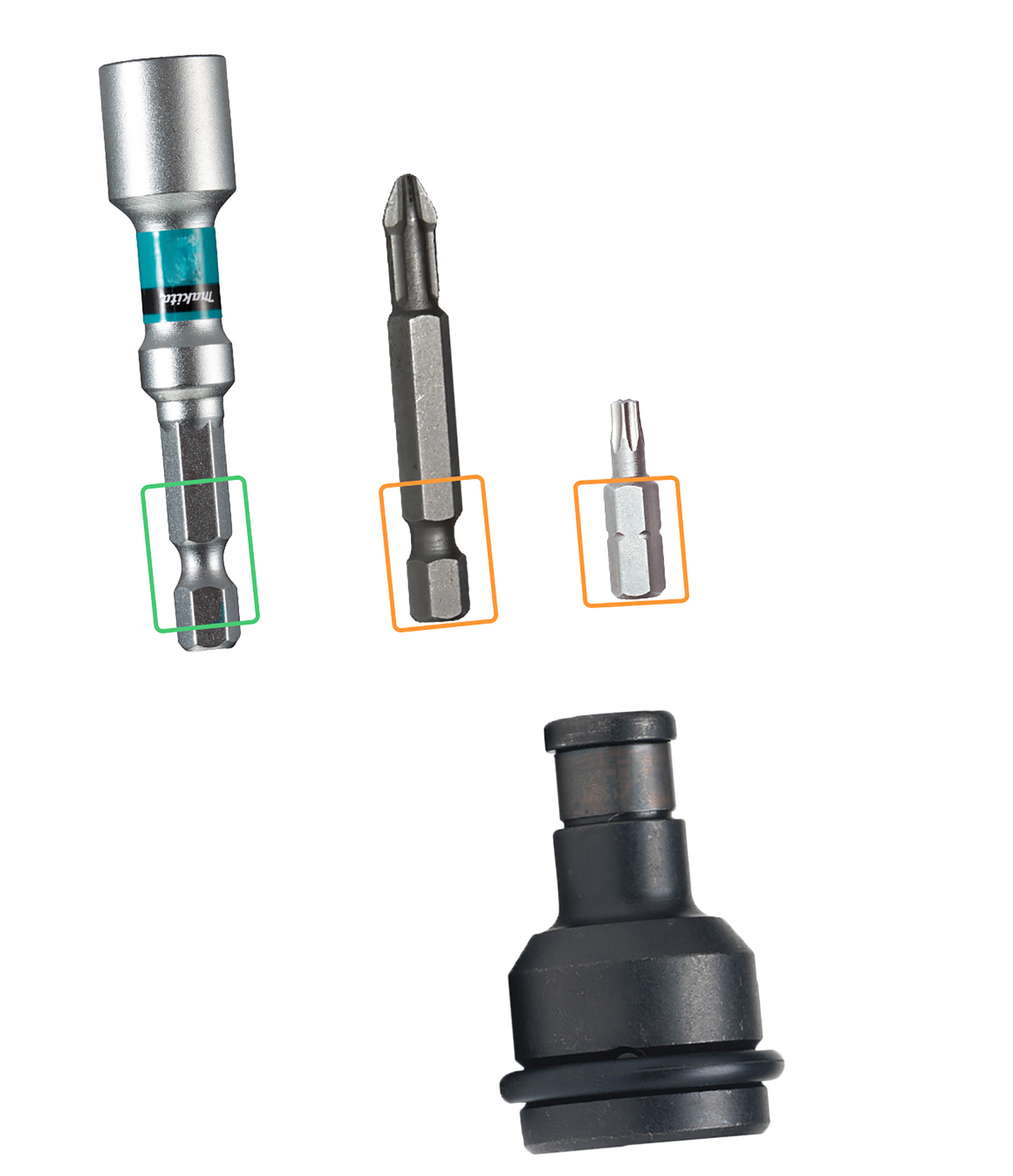 Bitsiadapteri Makita 1/2in vääntimiin 1/4in bitseille