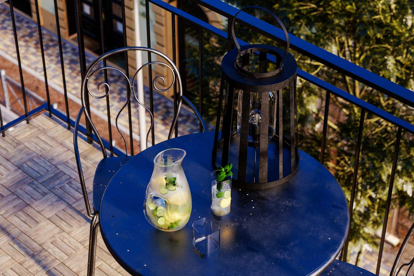 Ulkolattia-/pöytävalaisin By Rydéns Delphia musta