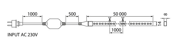 Led-nauha Airam Rigel II 230V 350W/50m 840