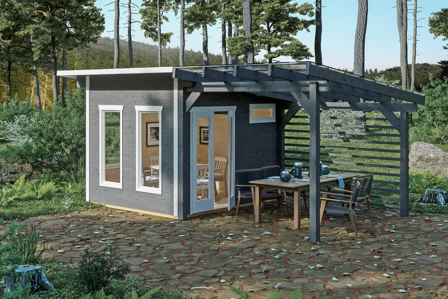 Pihatalo ja pergola Cello Lemland 18,8m²