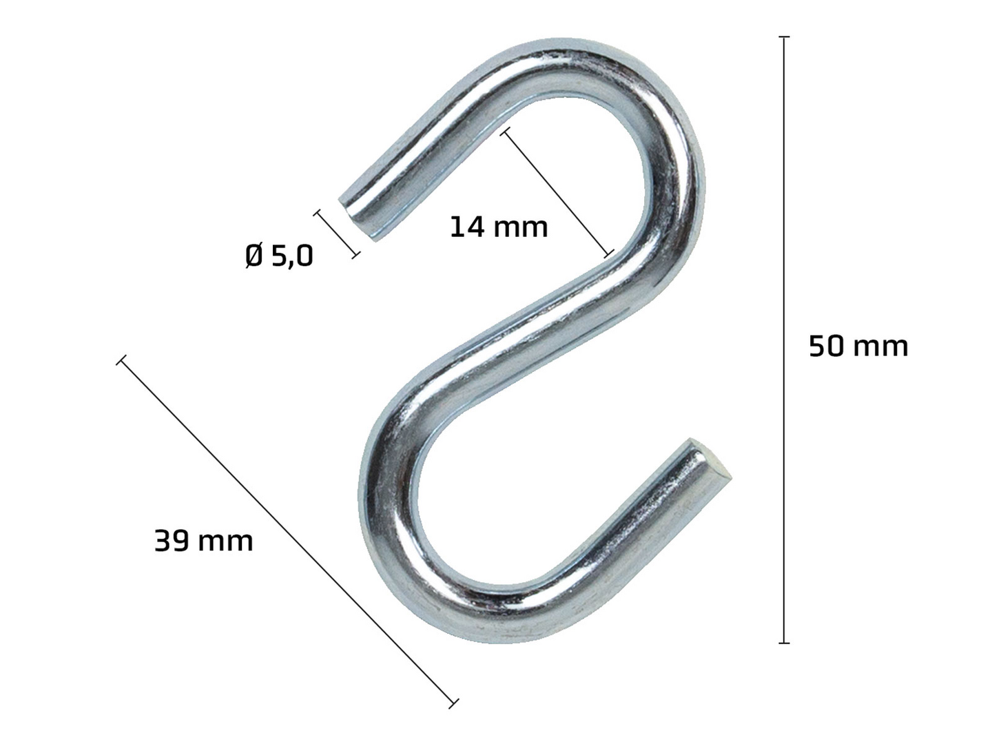 S-koukku PROF 50mm sinkitty 4 kpl