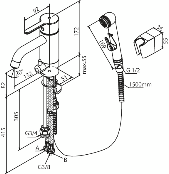 Pesuallashana Damixa 74039.61 Silhouet Bide pkv musta