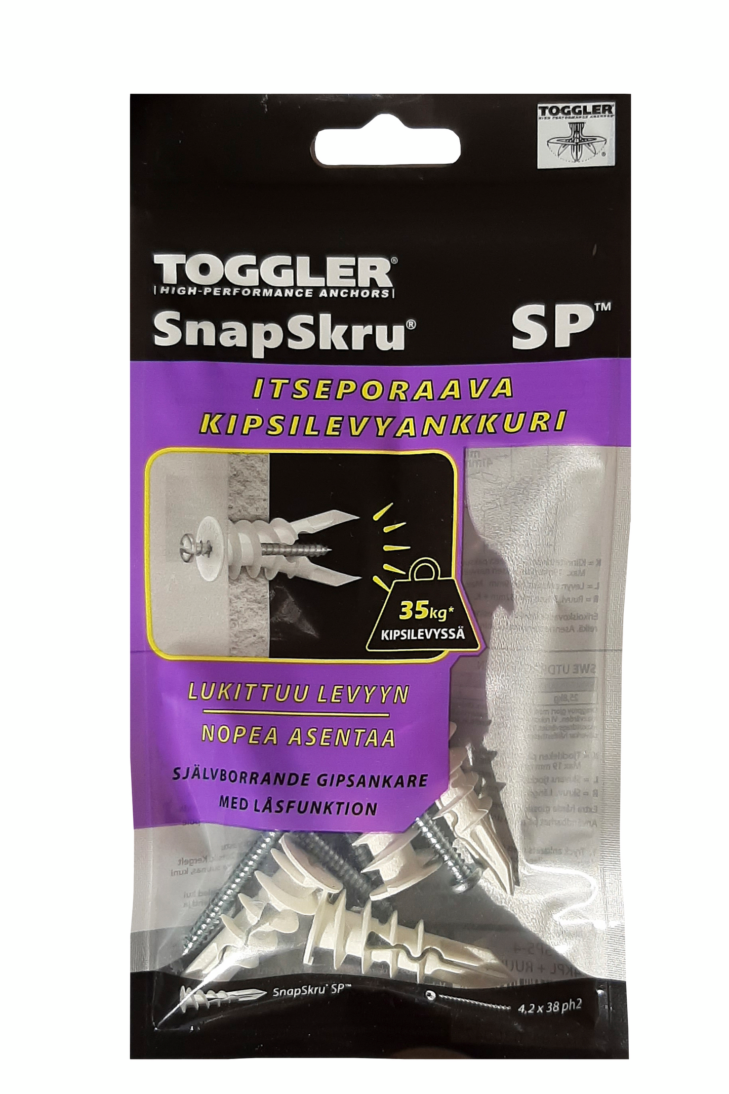 Kipsilevyankkuri Snapskru SP5 + ruuvit 4kpl
