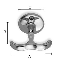 Kaksoishyllykoukku Beslagsboden 56mm BB070 musta