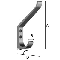 Hattukoukku Beslagsboden 135mm BB1046 musta alumiini