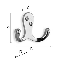 Kaksoiskoukku Beslagsboden 44mm BB246 musta