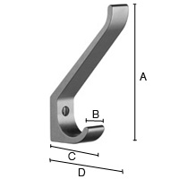 Hattukoukku Beslagsboden 100mm BB1045 musta alumiini