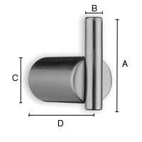 Koukku Beslagsboden 30mm BB073 musta