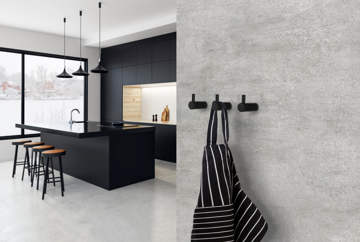 Koukku Beslagsboden 29mm BB072 musta