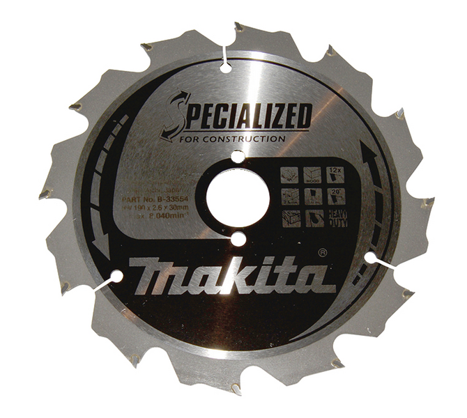 Pyörösahanterä Makita Specialized 190x30x2,6mm Z-12