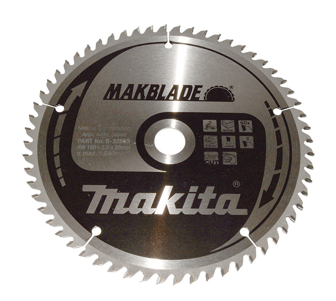 Pyörösahanterä Makita Makblade 190x20x2,0mm Z-60