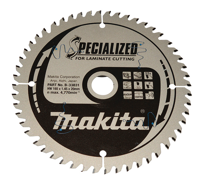 Pyörösahanterä Makita Specialized 165x20x1,5mm Z-52