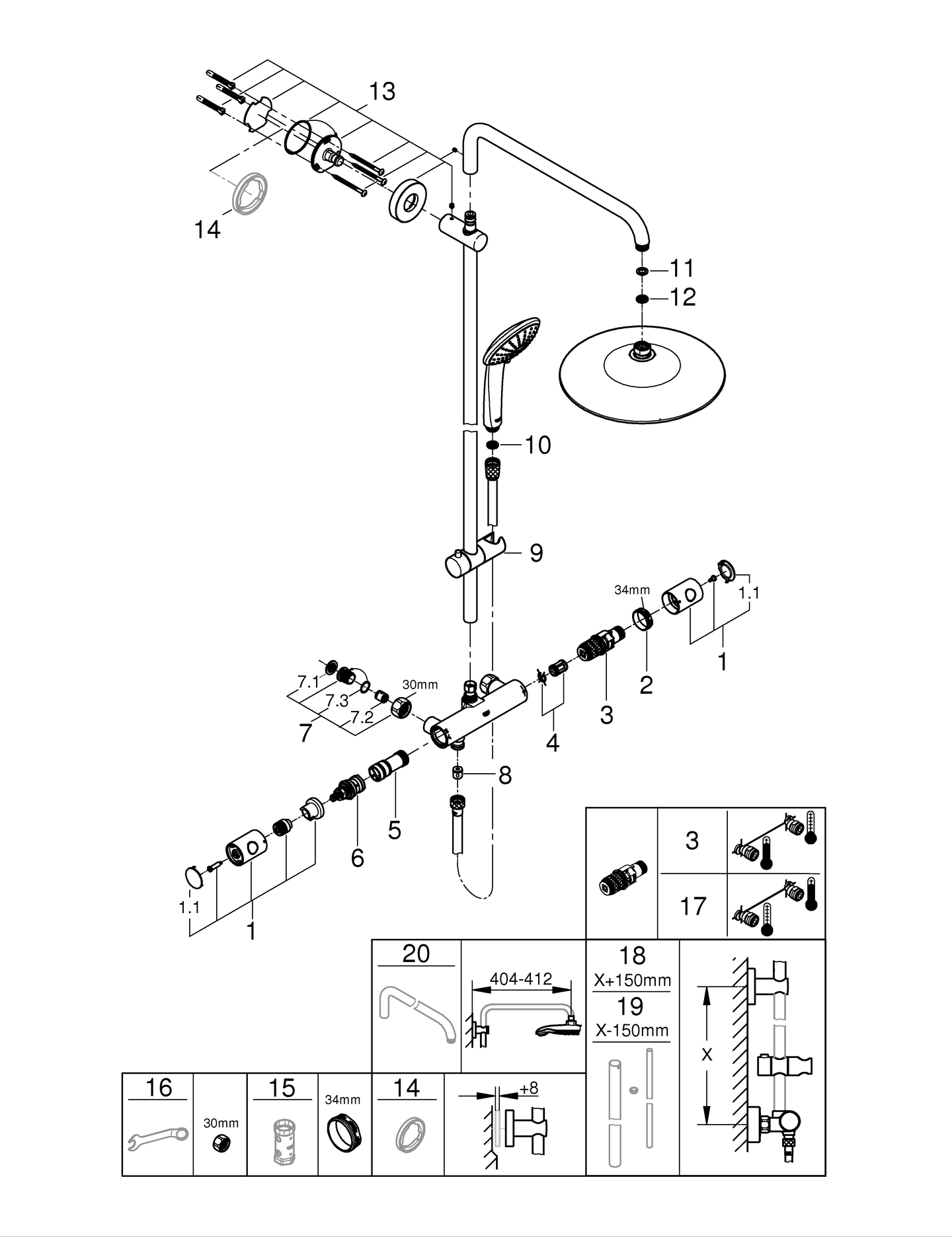 Suihkujärjestelmä Grohe 26707000 Euphoria 260