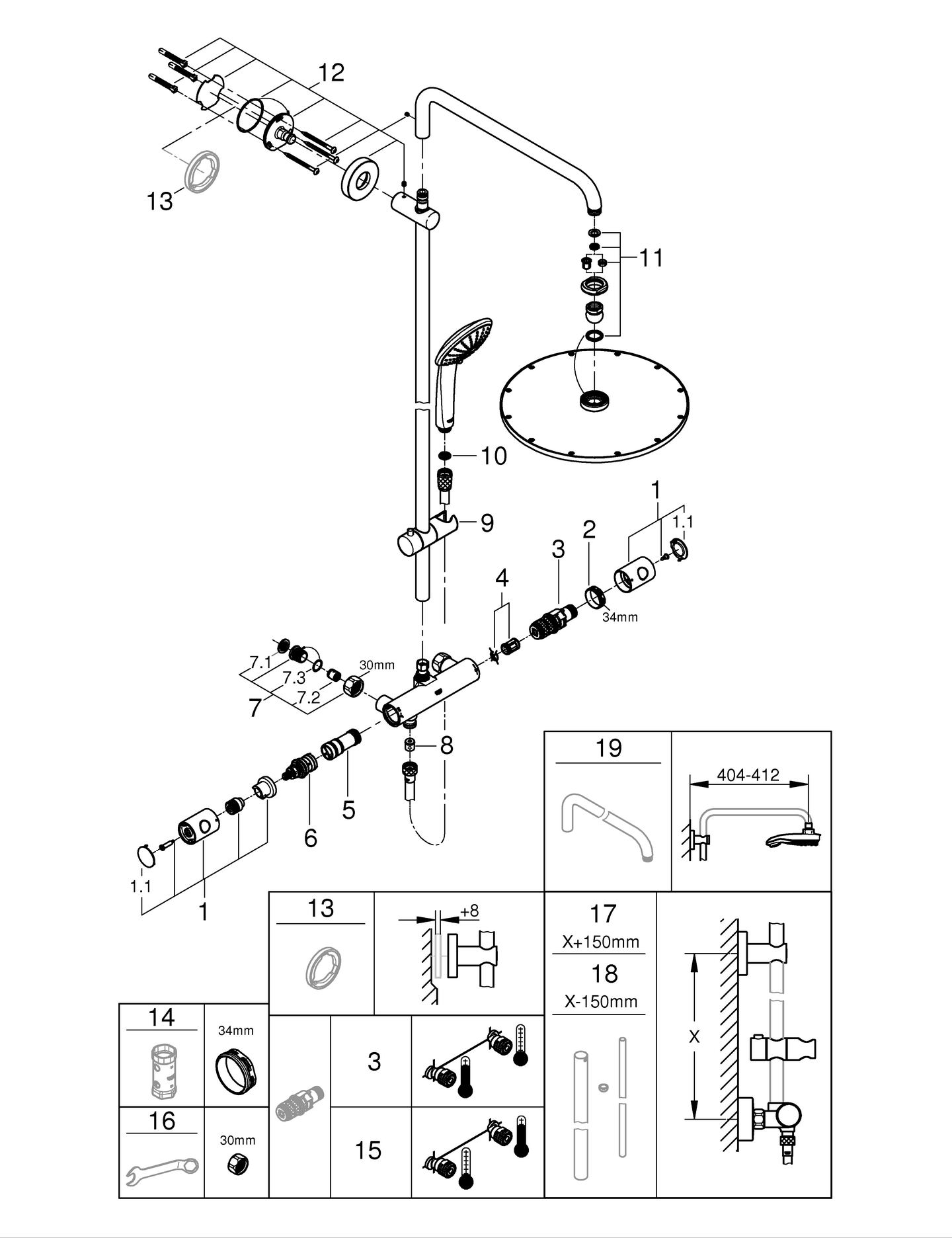 Suihkujärjestelmä Grohe 26711000 Euphoria 310