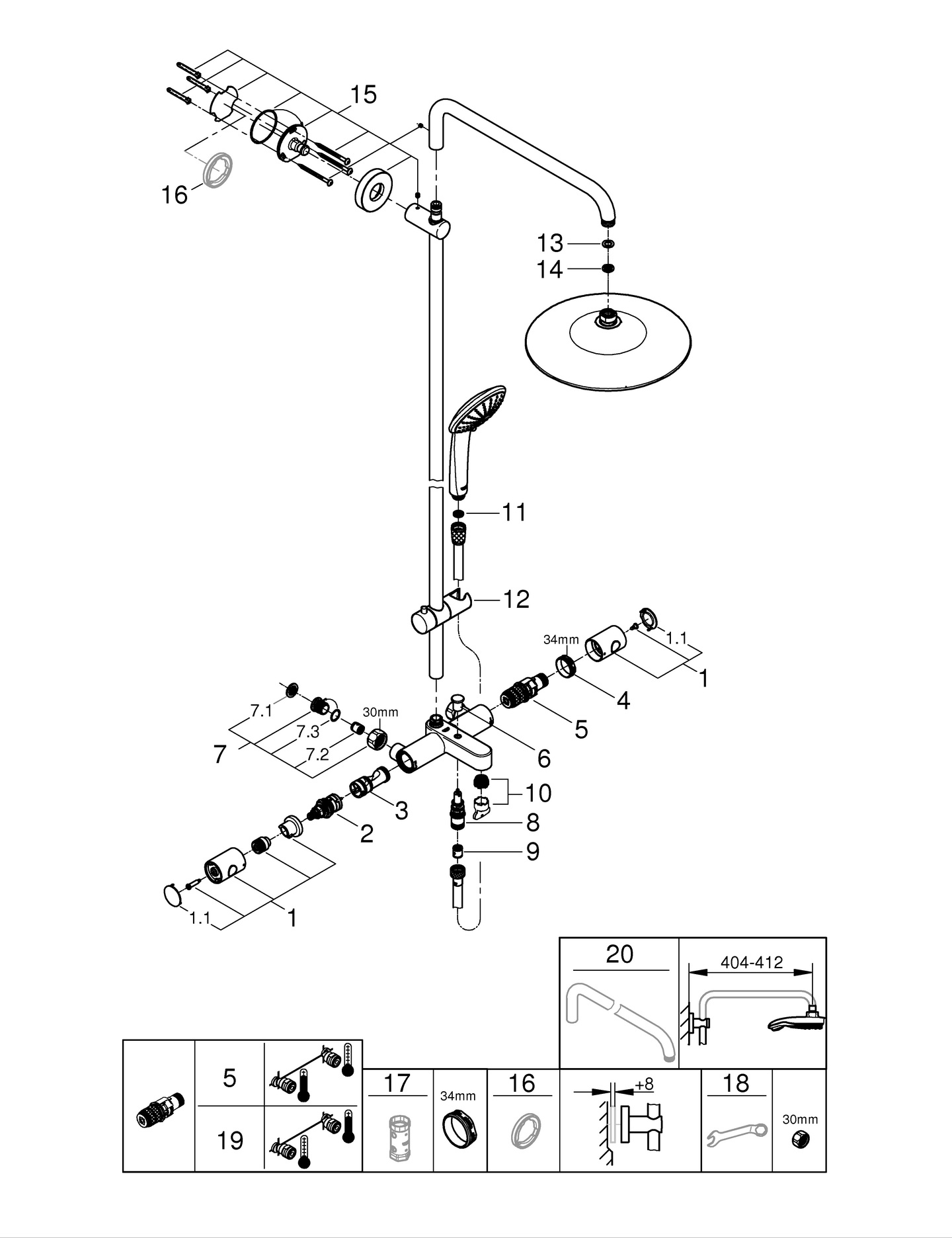 Suihkujärjestelmä Grohe 26708000 Euphoria 260 jp