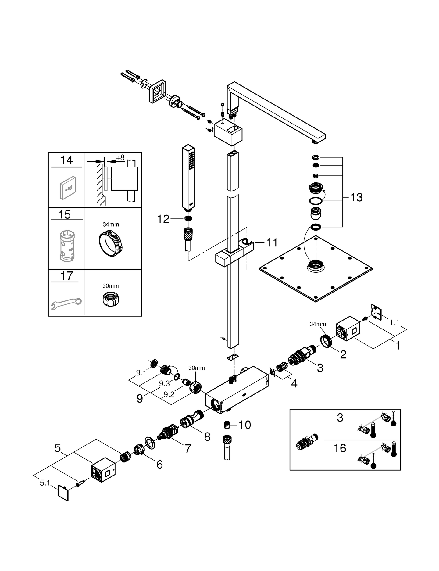 Suihkujärjestelmä GROHE 26712000 Euphoria Cube 230