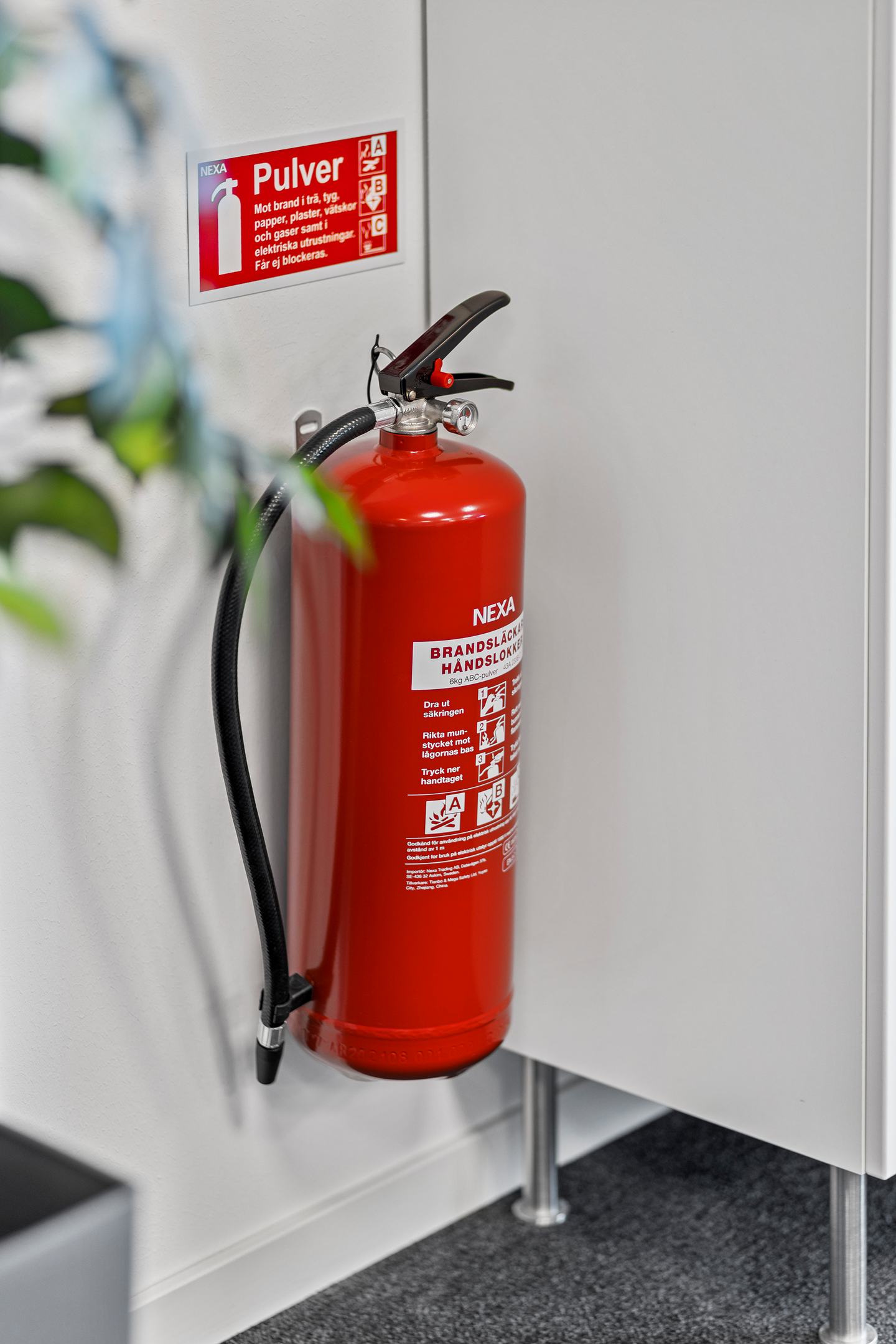 PULVERSLÄCKARE NEXA 6 KG 43A RÖD NE, BRANDSLÄCKARE 6 KG PULVER 43A