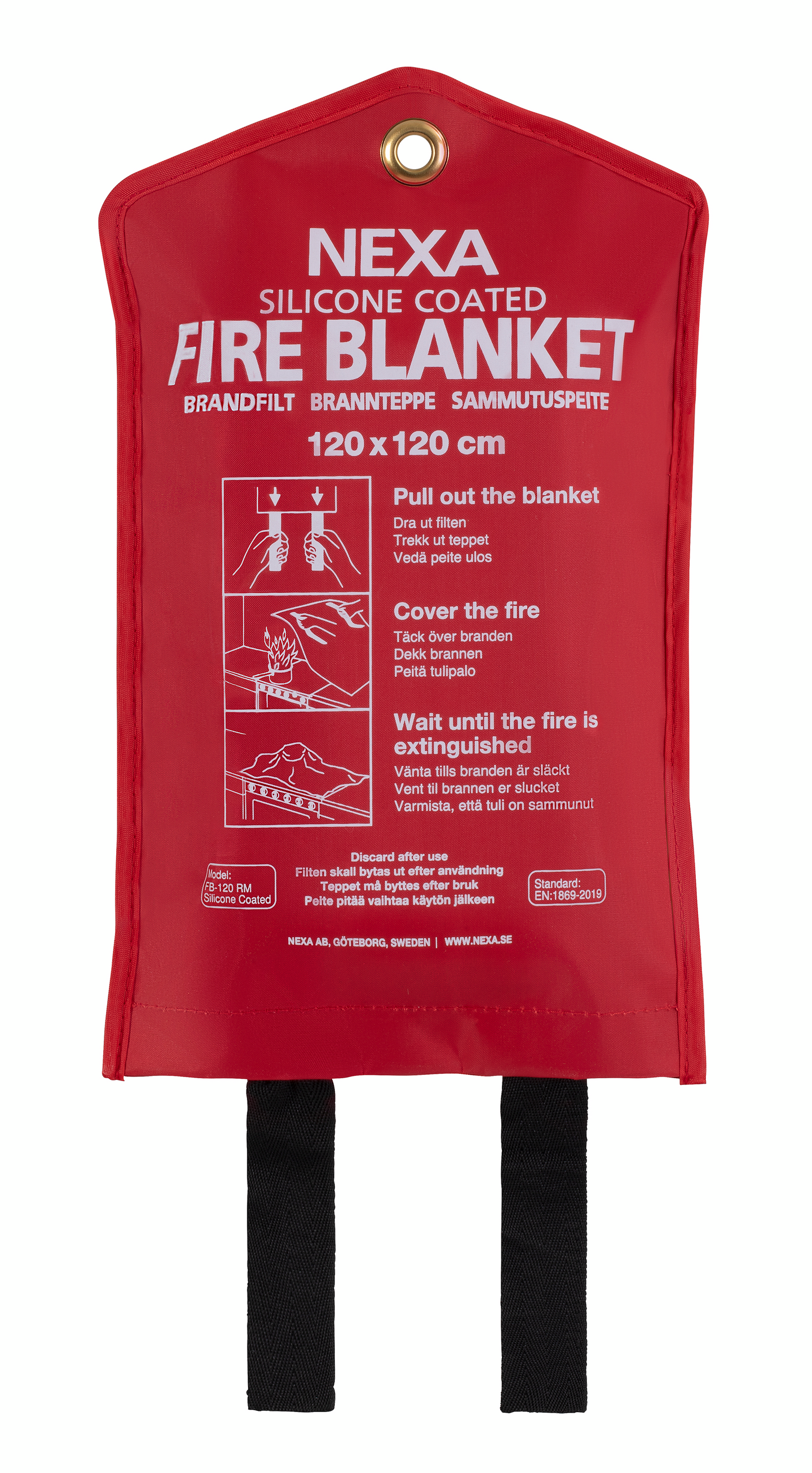 BRANDFILT NEXA RÖD 120X120 CM