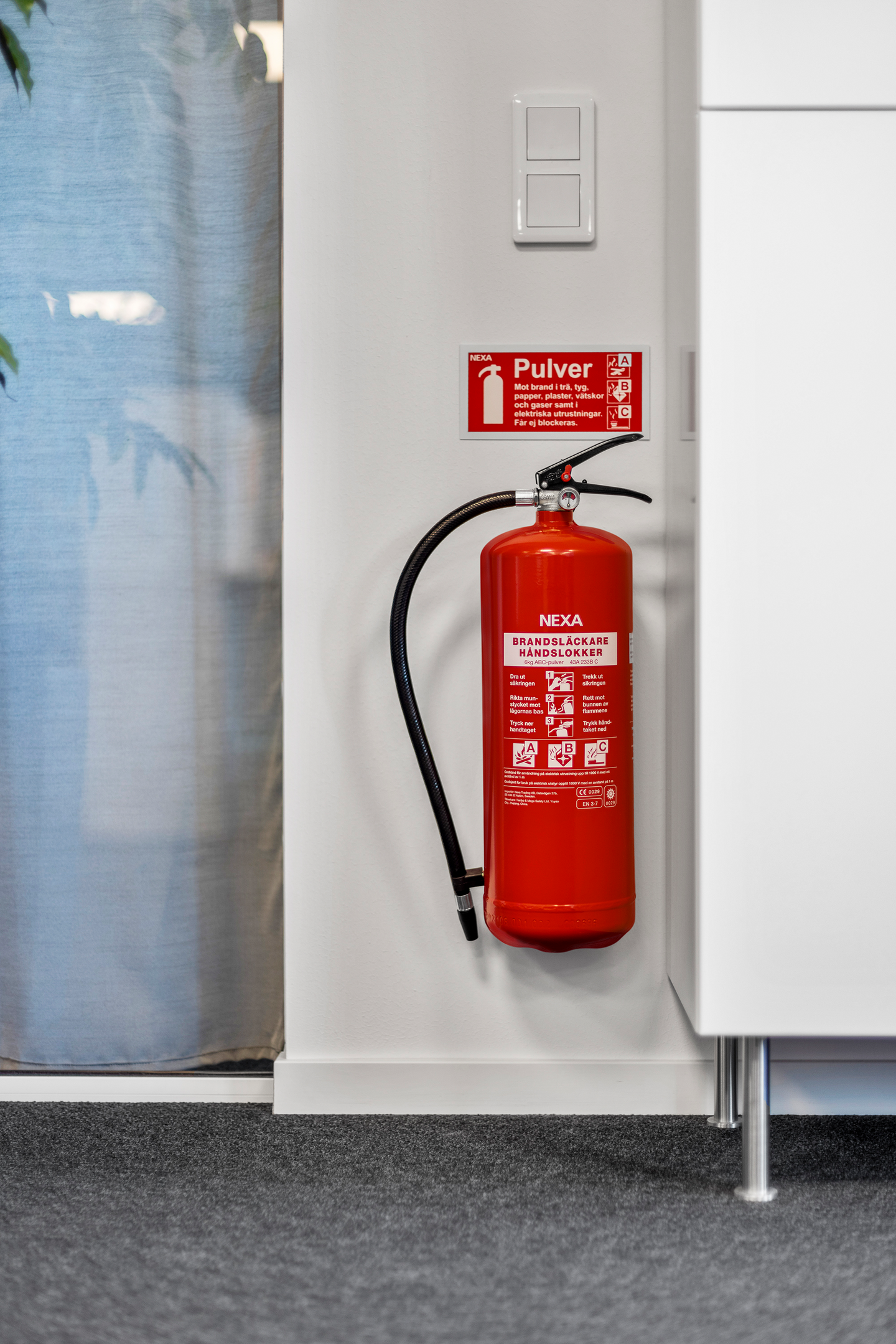 PULVERSLÄCKARE NEXA 6 KG 43A RÖD NE, BRANDSLÄCKARE 6 KG PULVER 43A