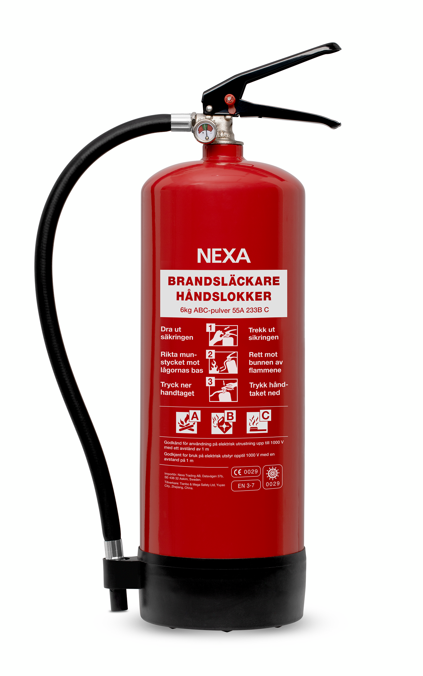 BRANDSLÄCKARE NEXA PULVER RÖD 55A 6KG