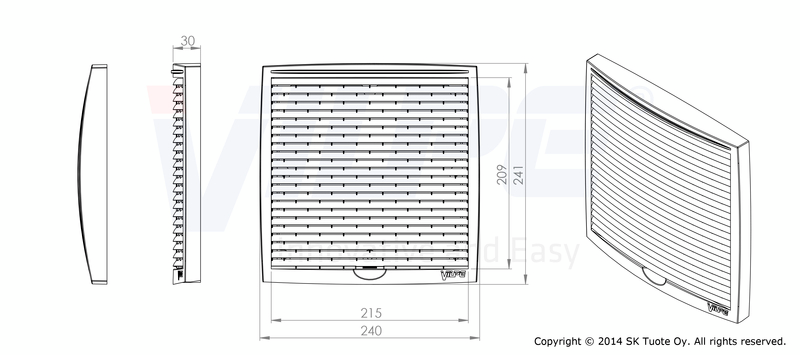 Monitoimisäleikkö VILPE 240x240 musta