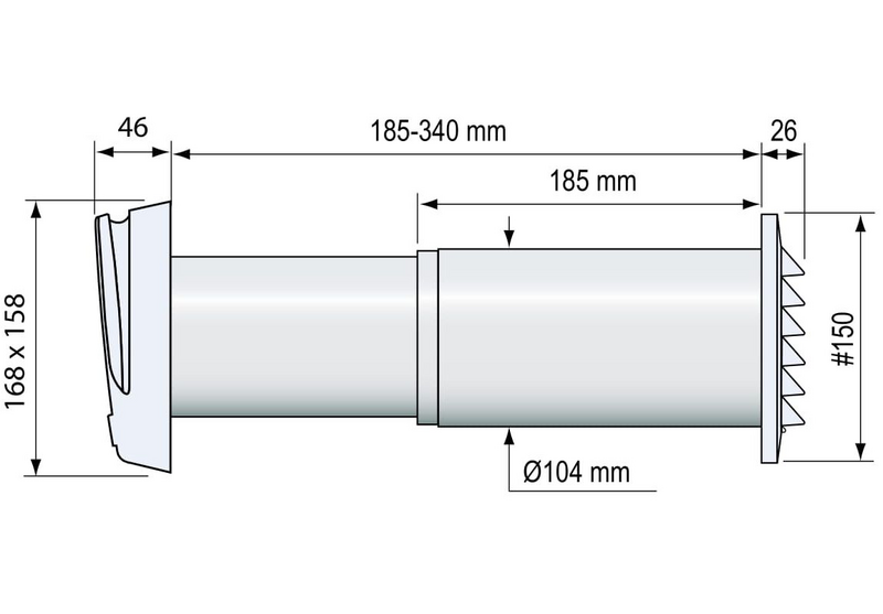 Seinäventtiili Fresh TL98F