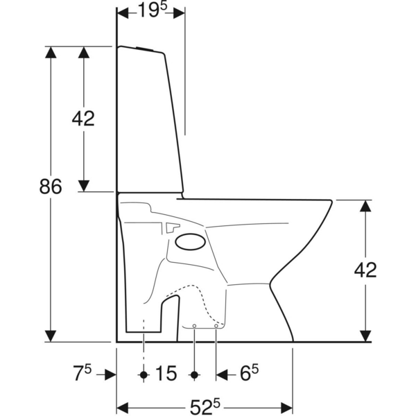Wc-istuin IDO Glow 63 peruskorjaus 1-t ilman kantta 3526301101