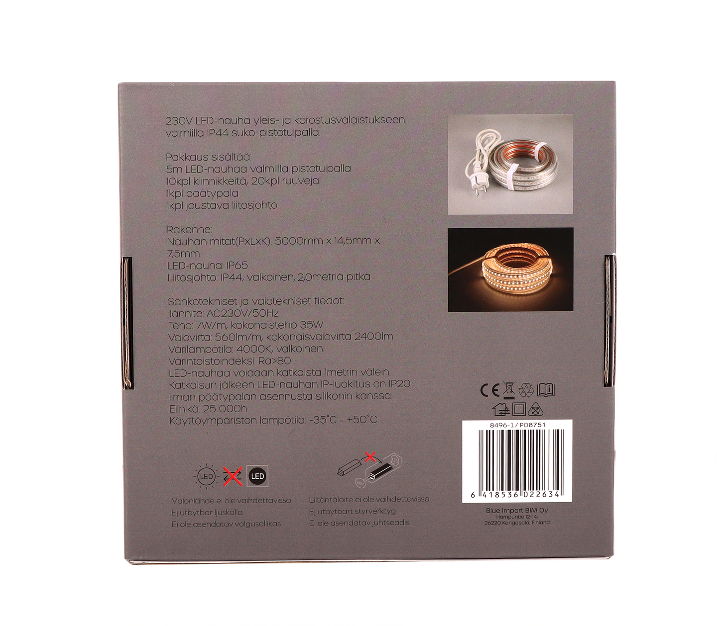 Valonauha Led Energie 230V 10m 4000K 7W/m 560lm/m IP44/IP65