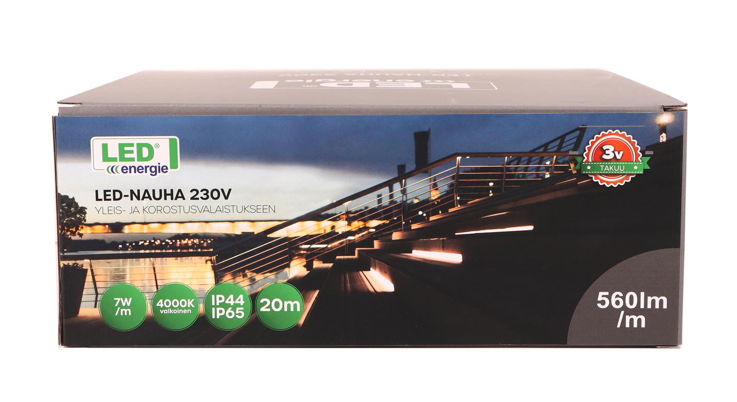 Valonauha Led Energie 230V 20m 4000K 7W/m 560lm/m IP44/IP65