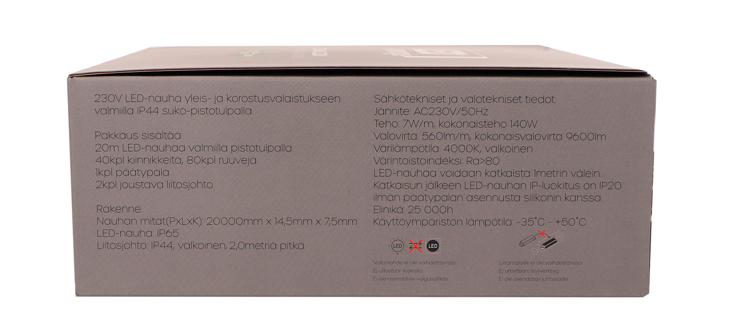 Valonauha Led Energie 230V 20m 4000K 7W/m 560lm/m IP44/IP65