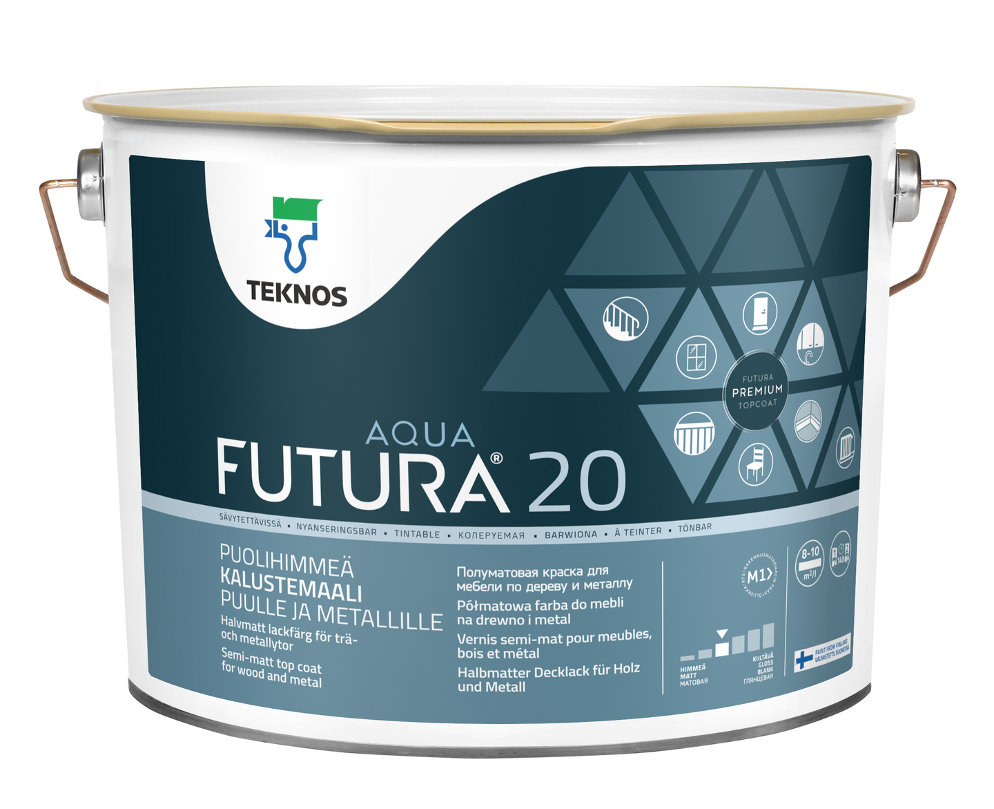 Futura Aqua 20 Kalustemaali 9l puolihimmeä PM1 valkoinen sävytettävissä