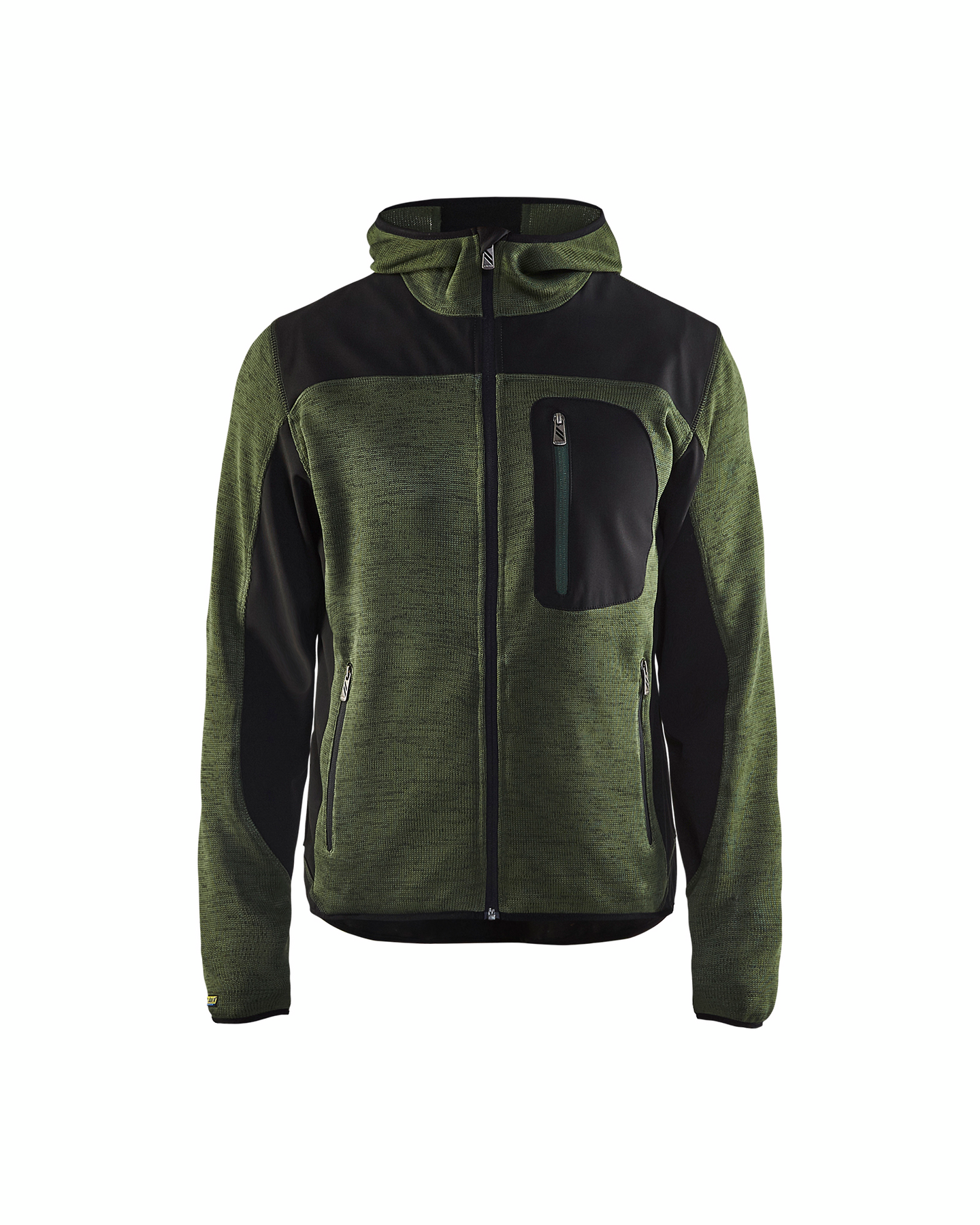 Softshell-takki Blåkläder neulottu 493021174699 Army Green / musta