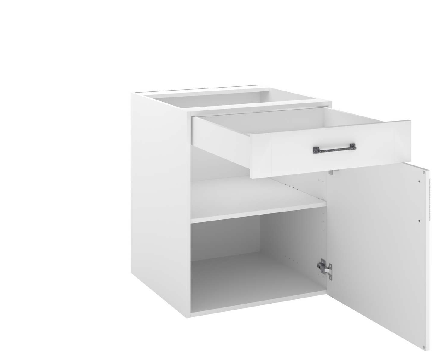 Alakaappi Temal 450x430x730mm laatikolla 1-ovinen oikea New Country valkoinen