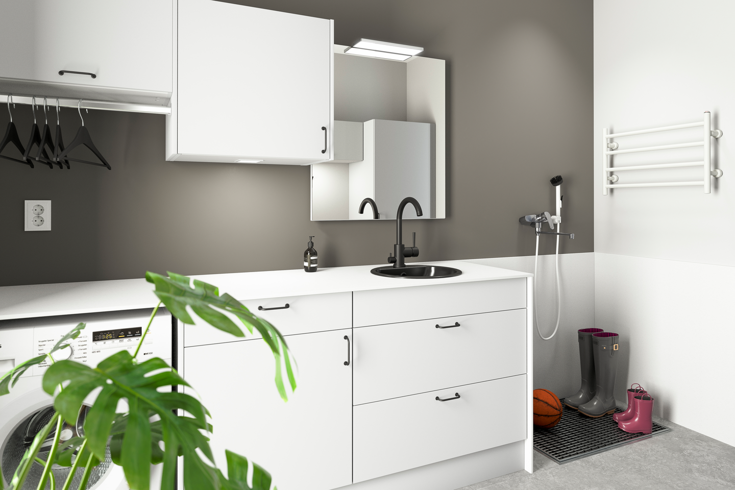 Alakaappi Temal 450x430x730mm laatikolla 1-ovinen oikea New Country valkoinen