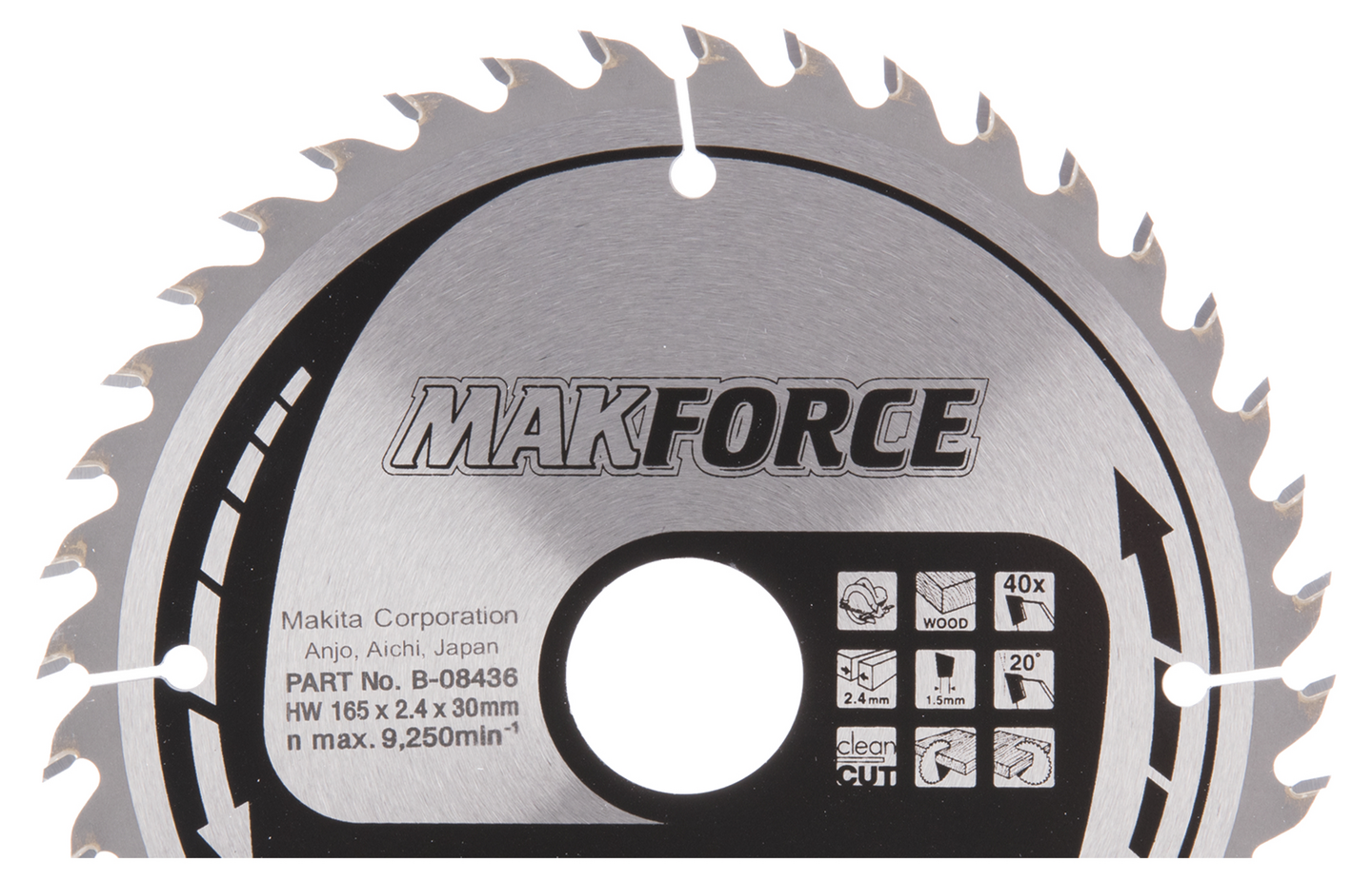 Pyörösahanterä Makita Makforce 165x30x2,4mm Z-40 puu