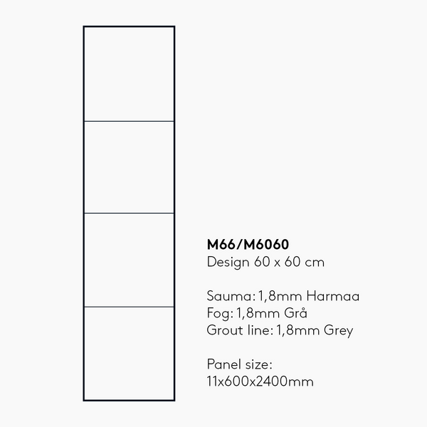 Sisustuslevy Fibo 11x620x2400 2035-M6060 EM Grey Slate