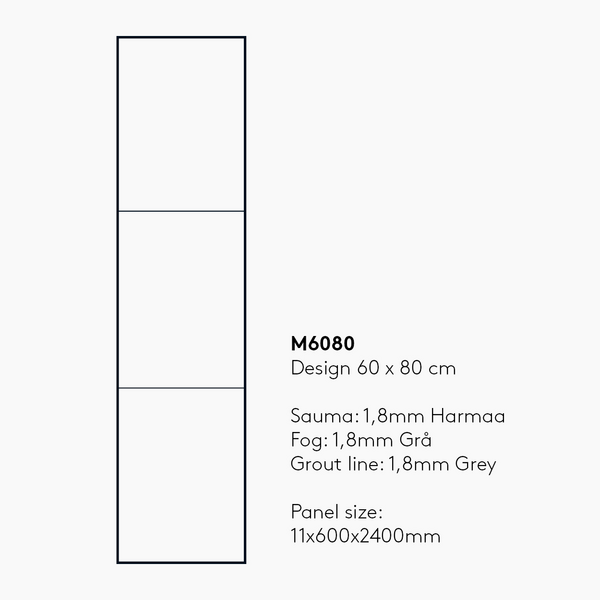 Sisustuslevy Fibo 11x620x2400 2035-M6080 EM Grey Slate