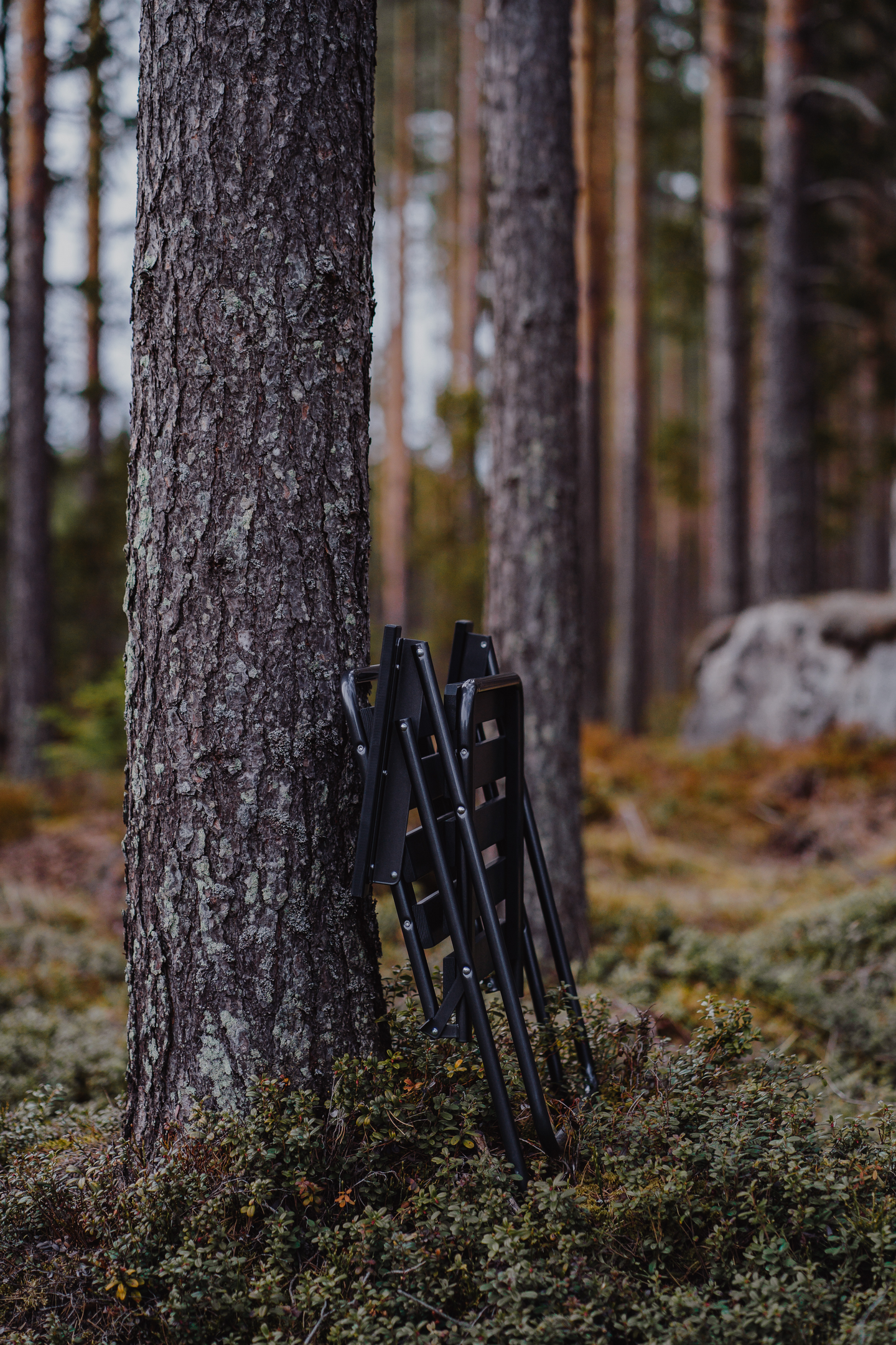 Taittotuoli Varax Retro musta/harmaa