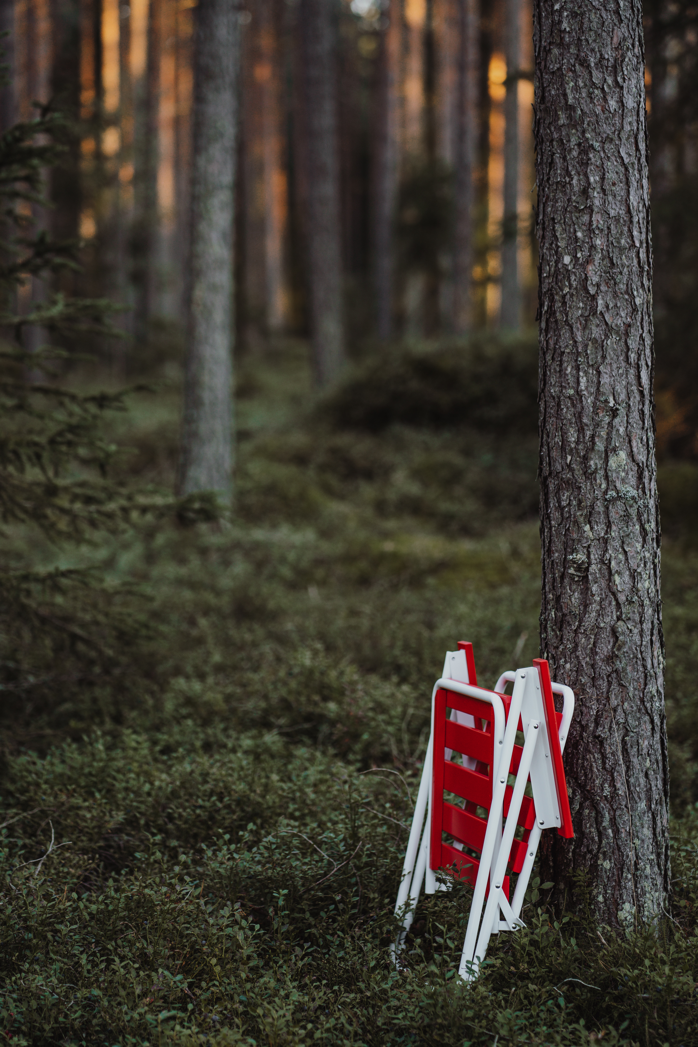 Taittotuoli Varax Retro puna/valkoinen
