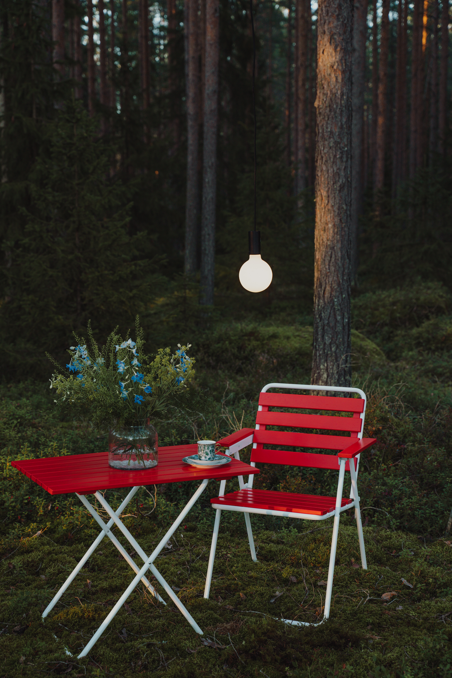 Taittopöytä Varax Retro 75x50cm puna/valkoinen