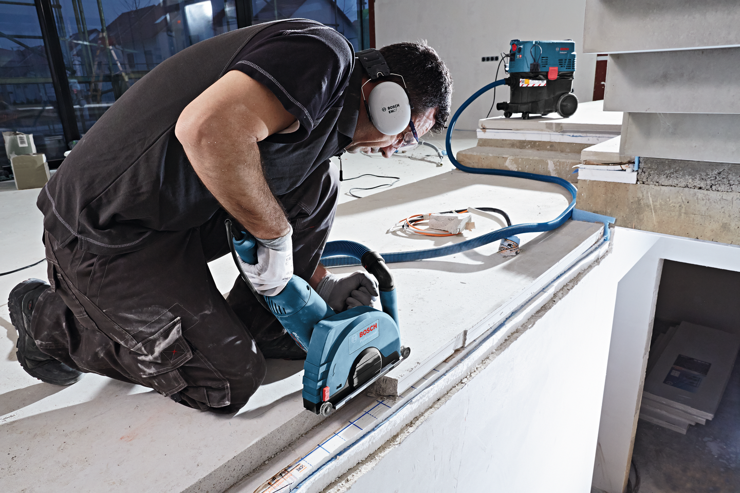 Pölynpoistoadapteri Bosch GDE 230 FC-s kulmahiomakoneelle