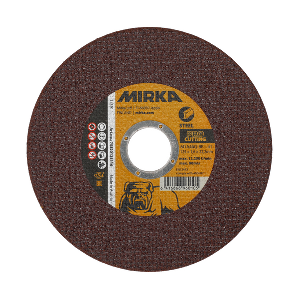 Katkaisulaikka Mirka Pro 125x1,6x22,2mm M1A46Q-BF teräs