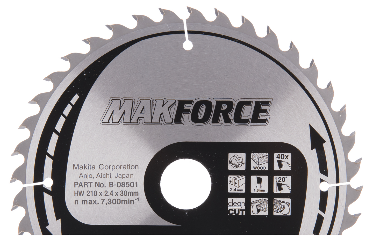 Pyörösahanterä Makita Makforce 210x30x2,4mm Z-40 puu