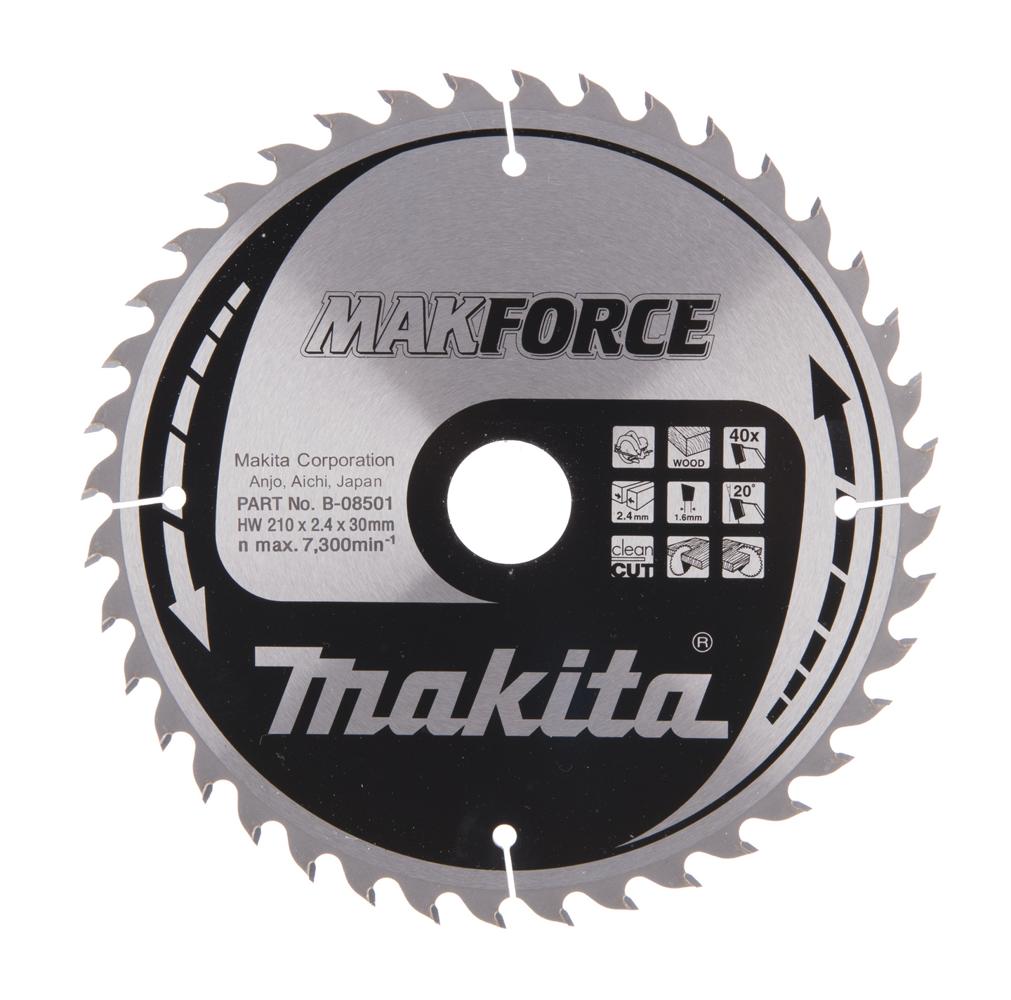 Pyörösahanterä Makita Makforce 210x30x2,4mm Z-40 puu