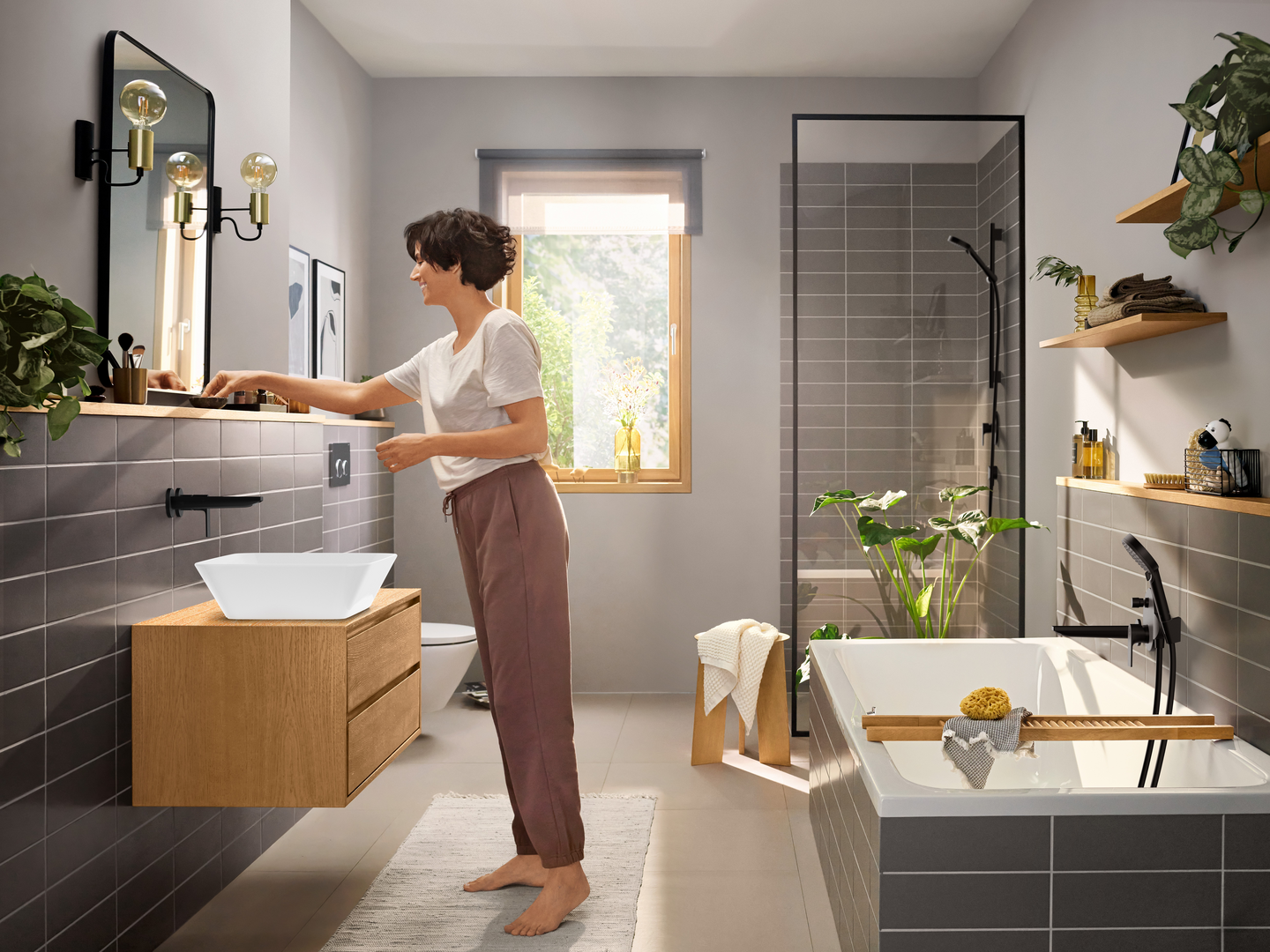 Pesuallashana Hansgrohe 72568670 Rebris E seinä musta