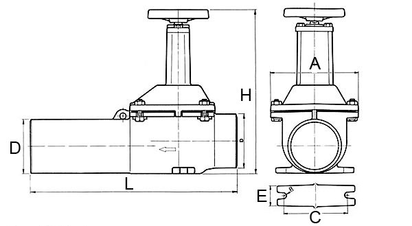 Padotusventtiili Saint-Gobain DN100 valurauta