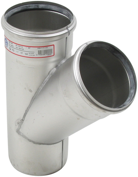 Haarayhde Blücher 45° 110/110mm ruostumaton teräs